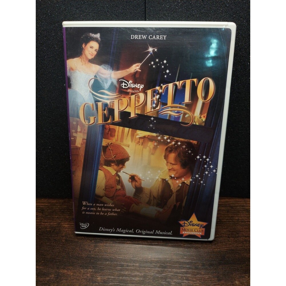 Geppetto (DVD, 2000) Disney TV Movie Musical Drew Carrey Movie Club Exclusive